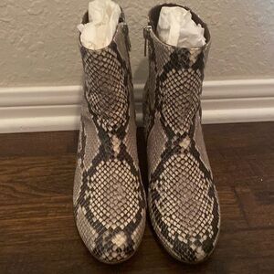 JCrew snakeprint booties